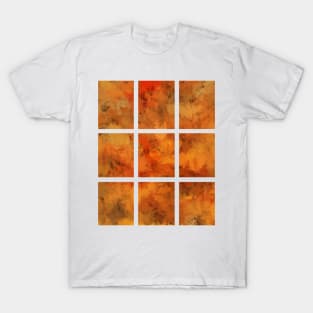 Nature's Colours in Warm Red and Orange Abstract Art T-Shirt